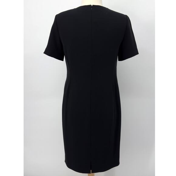 Vintage 90s ALGO Switzerland Womens Black 100% Silk Sheath Dress EU 42/US 14 - Picture 8 of 16